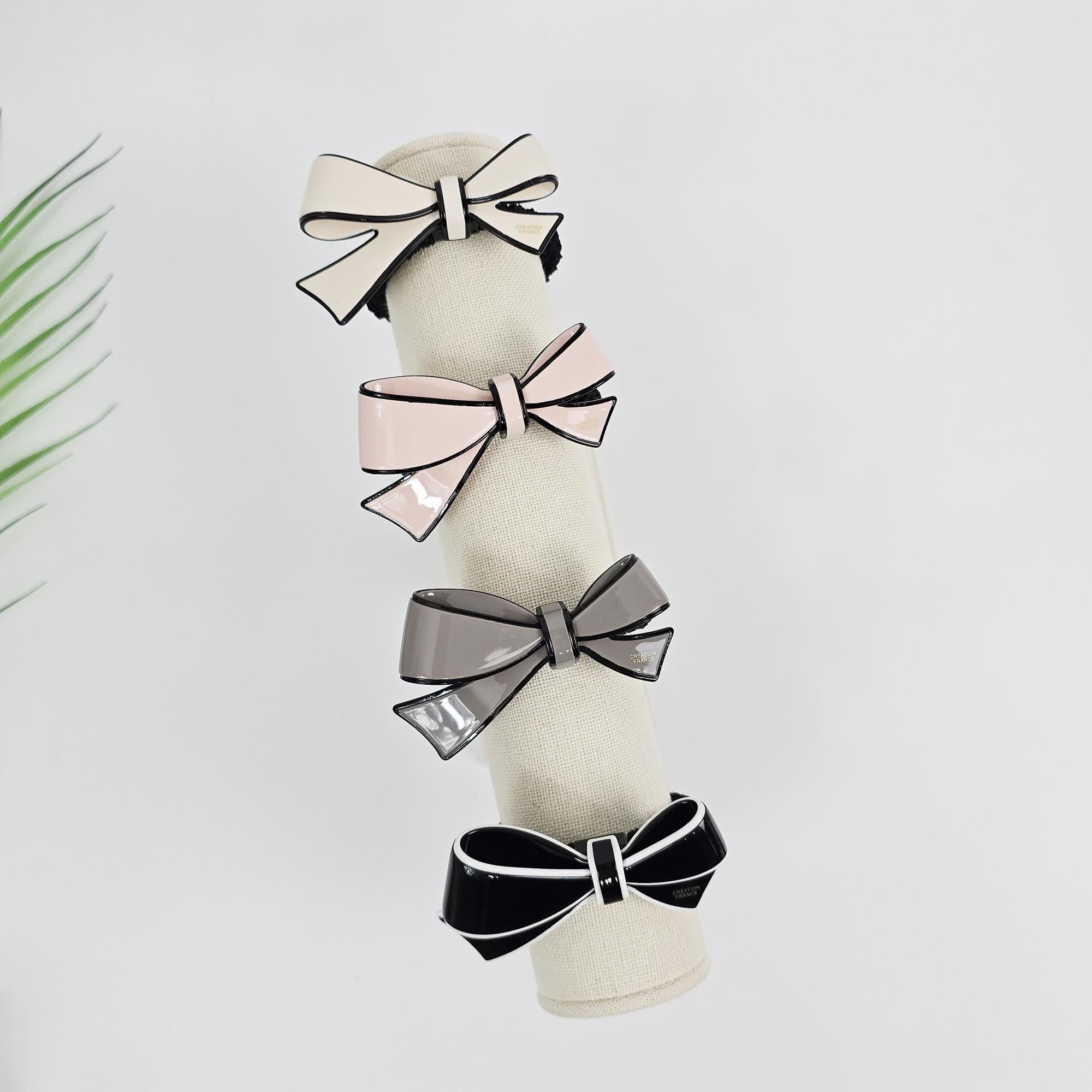 Pastel Color Big Ribbon Thick Ponytail Hair Tie (3.1 Inch) / Simple Cute Ponytail Holder / Hair Accessory for Woman