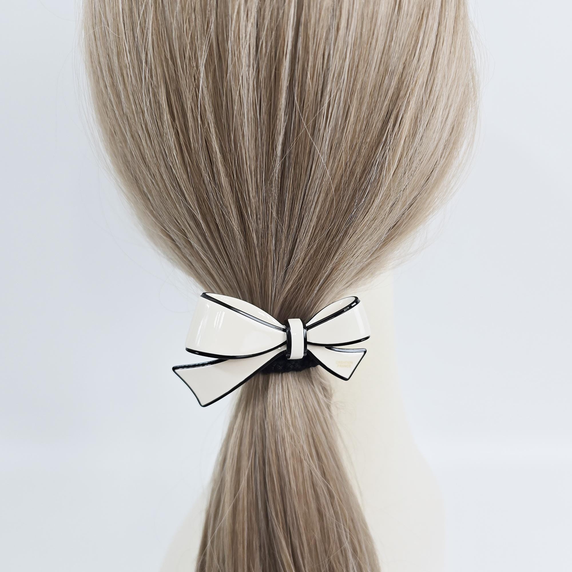 Pastel Color Big Ribbon Thick Ponytail Hair Tie (3.1 Inch) / Simple Cute Ponytail Holder / Hair Accessory for Woman