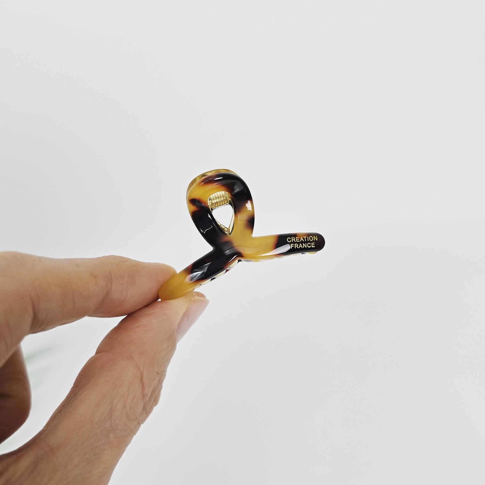 Summer Mini Twist Half-Up Hair Claw Clip (1.7 Inch) / Vivid Color French Pin / Alligator Hair Clip for Woman