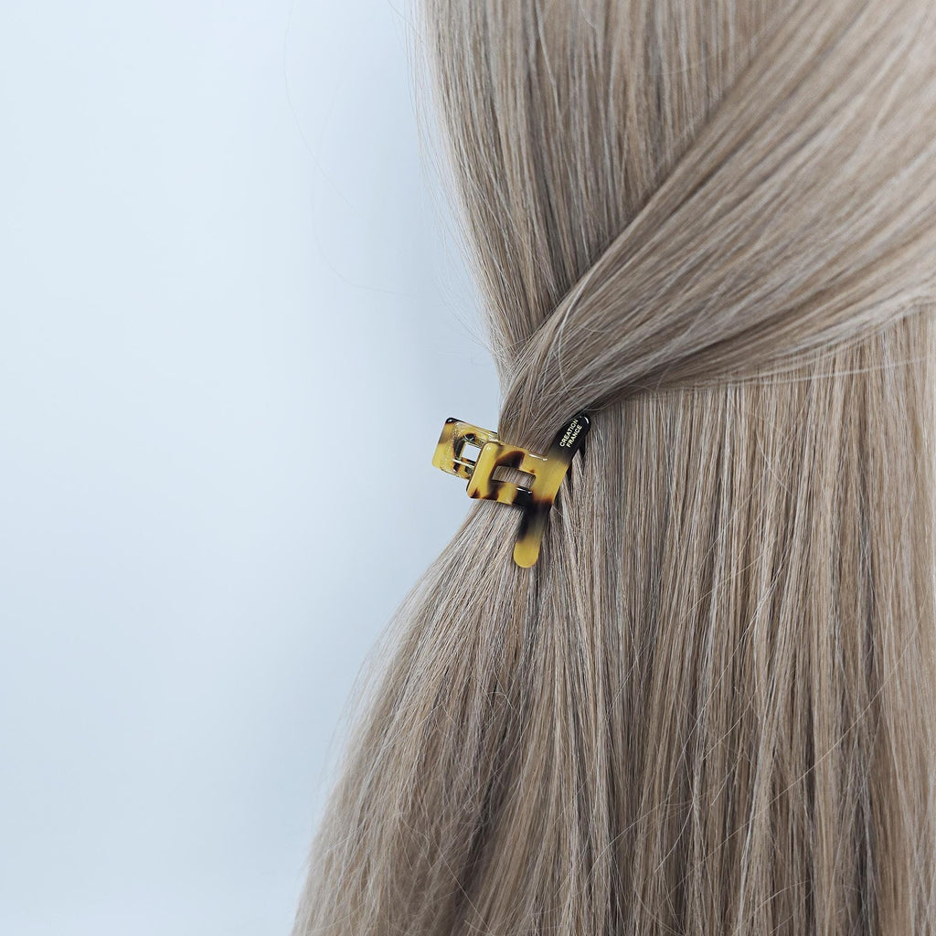 Summer Mini Square Bar Hair Claw Clip (1.7 Inch) / Vivid Color French Pin / Alligator Hair Clip for Woman