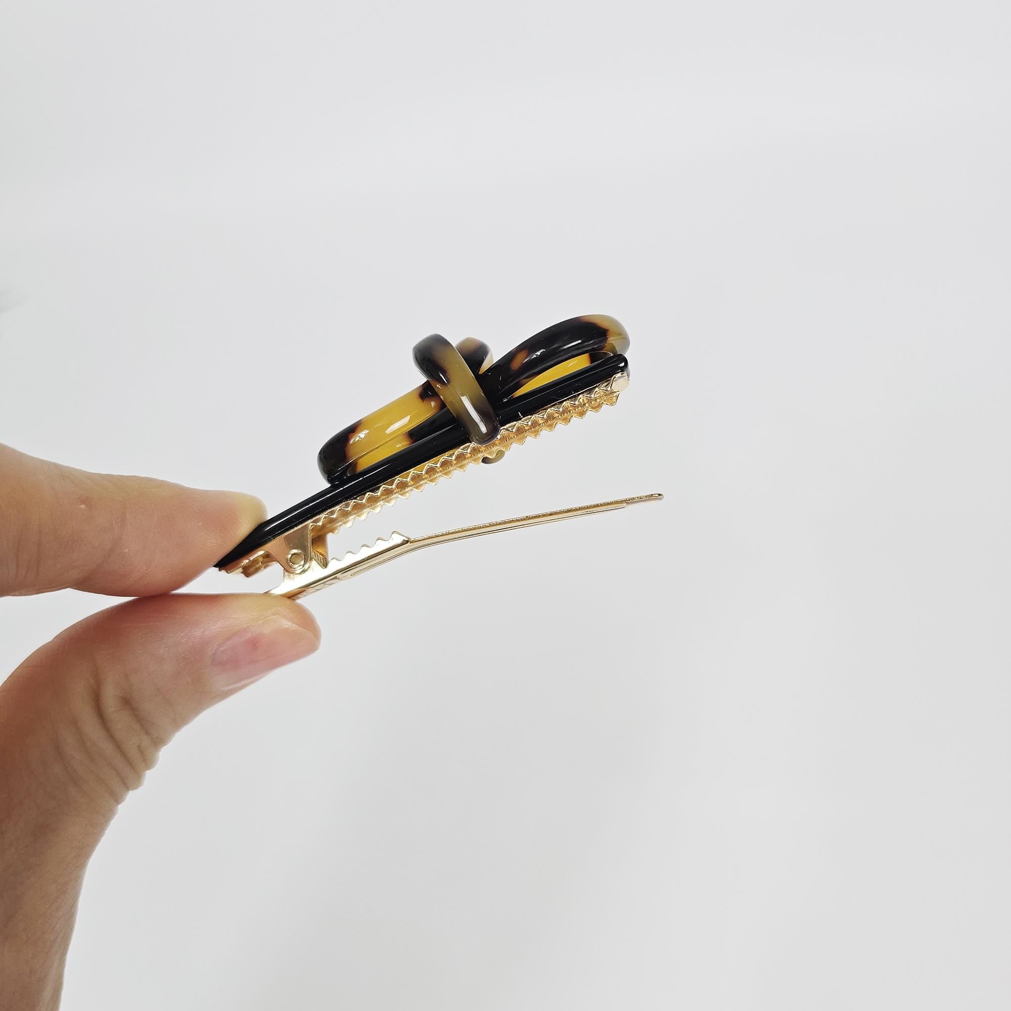 Bold Big Ribbon Side Mini Hair Claw Clip (2.5 Inch) / Vivid Color French Pin / Alligator Hair Clip for Woman