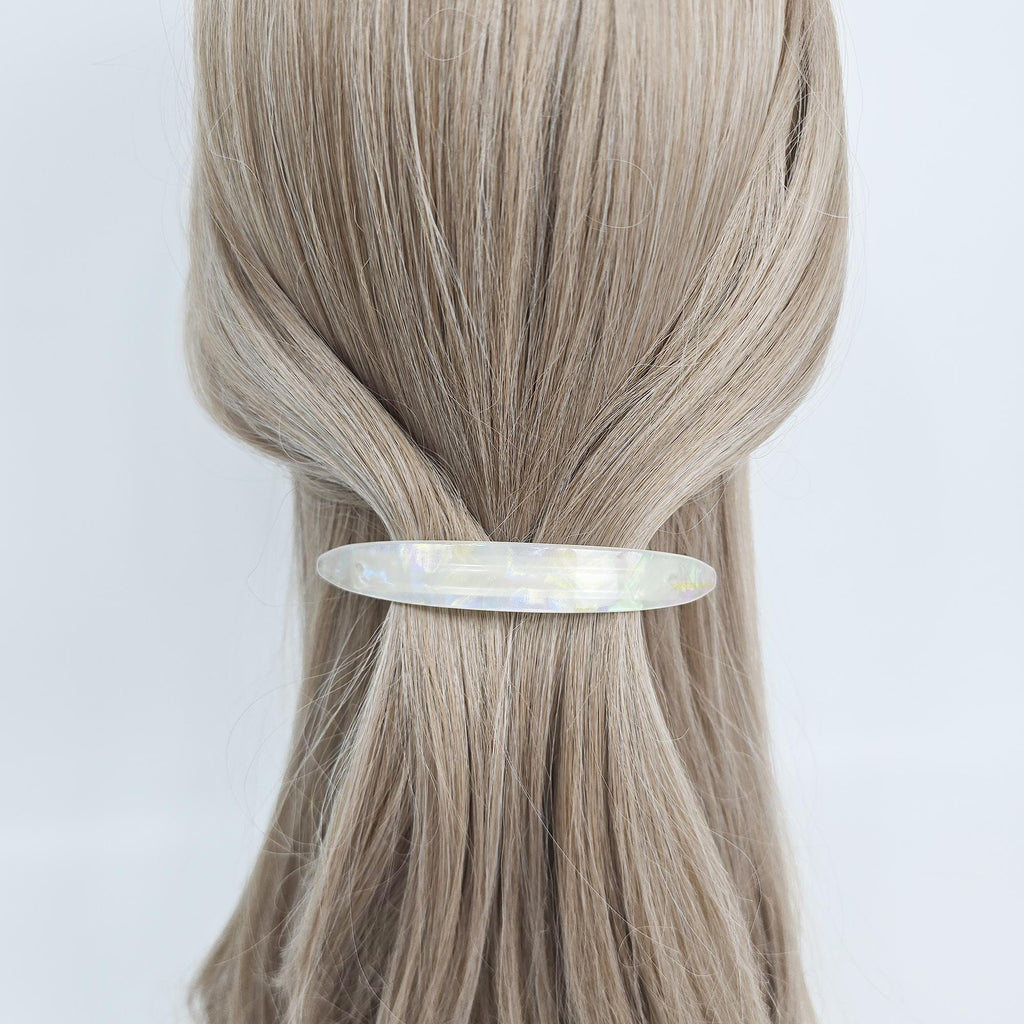 Blooming Slim Curve Half Updo Barrette (4.1 Inch) / Elegance French Hair Pin / Automatic Hair Clip