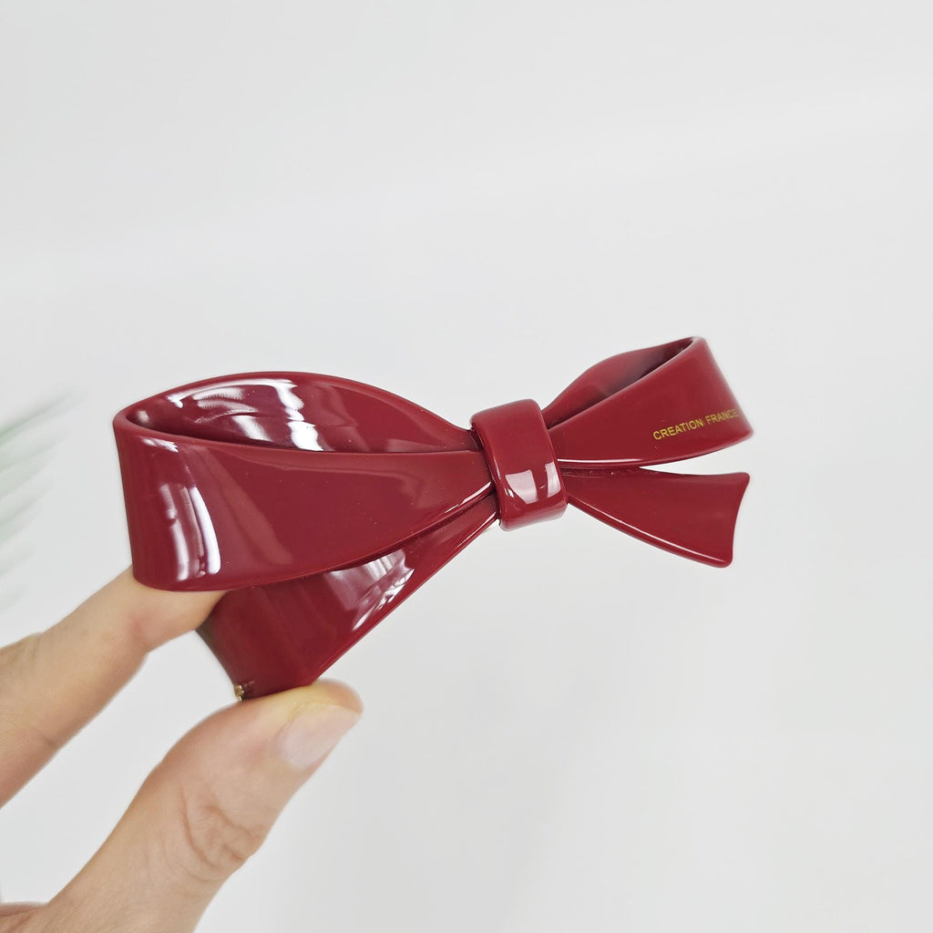 New Color Big Ribbon Hair Barrette (4.1 Inch) / Elegance French Hair Pin / Automatic Hair Clip