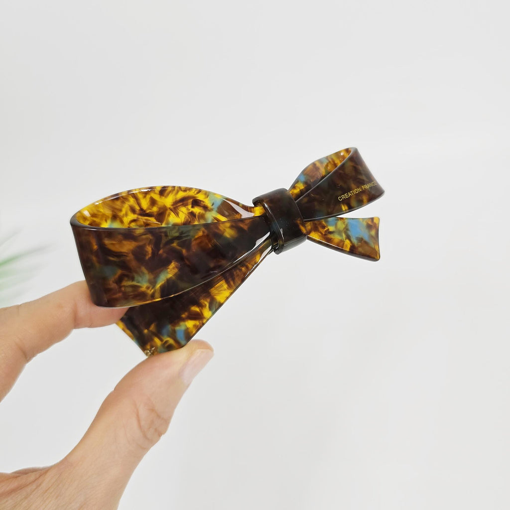 New Color Big Ribbon Hair Barrette (4.1 Inch) / Elegance French Hair Pin / Automatic Hair Clip