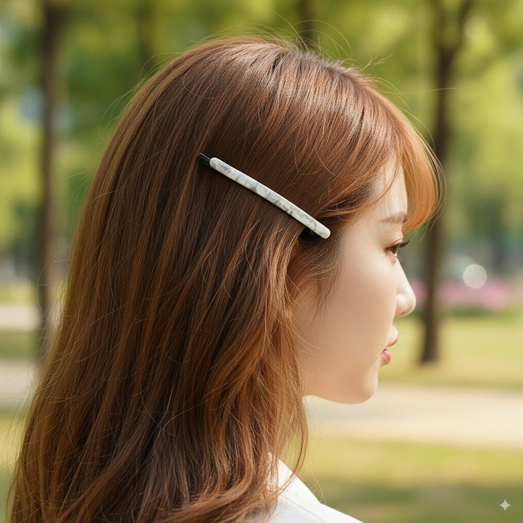 Tortoise Shell Long Bobby Pin (3.5 Inch) / Simple Line Leopard French Hair Pin / Hair Accessory for Woman / Snap Clip for Thin Hair