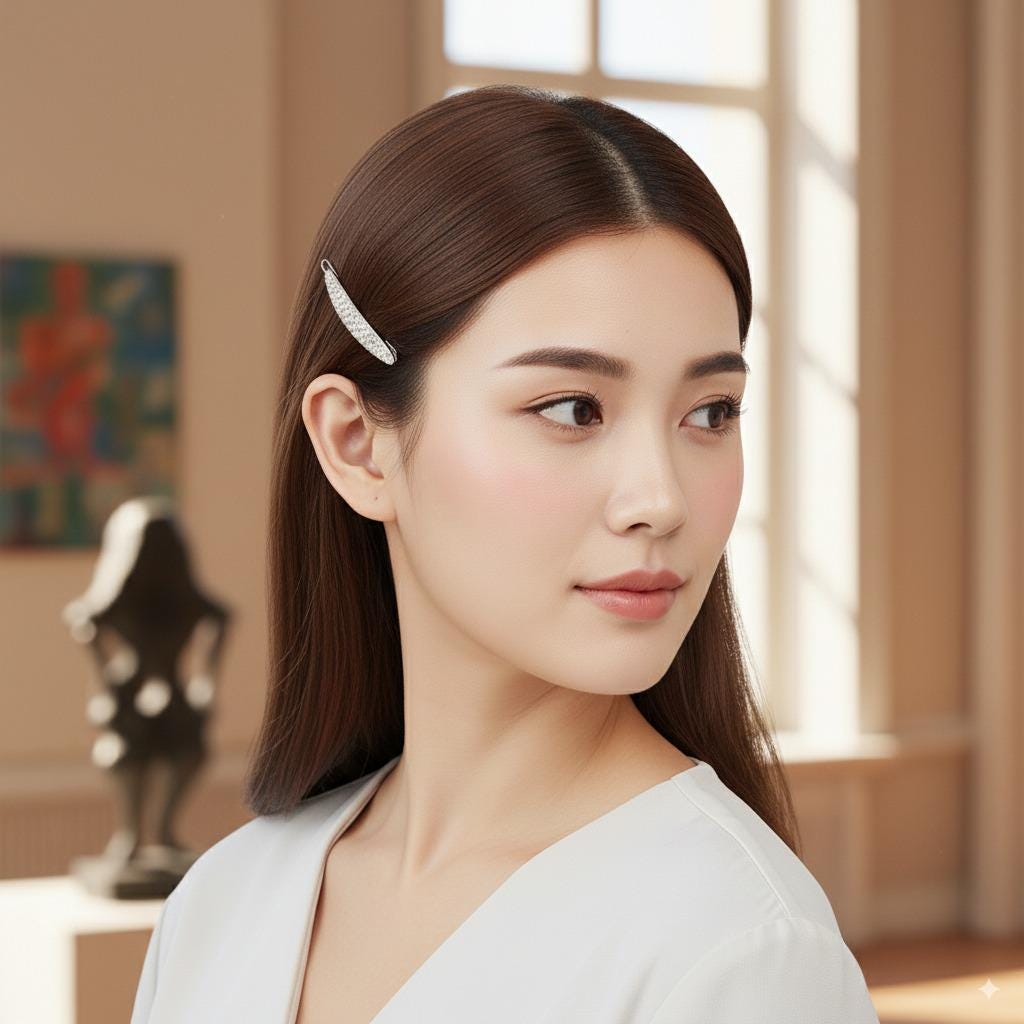 Tortoise Shell Black Cubic Bobby Pin (2.0 Inch) / Vintage French Hair Pin Clip / Hair Accessory for Woman / Snap Clip for Long Hair