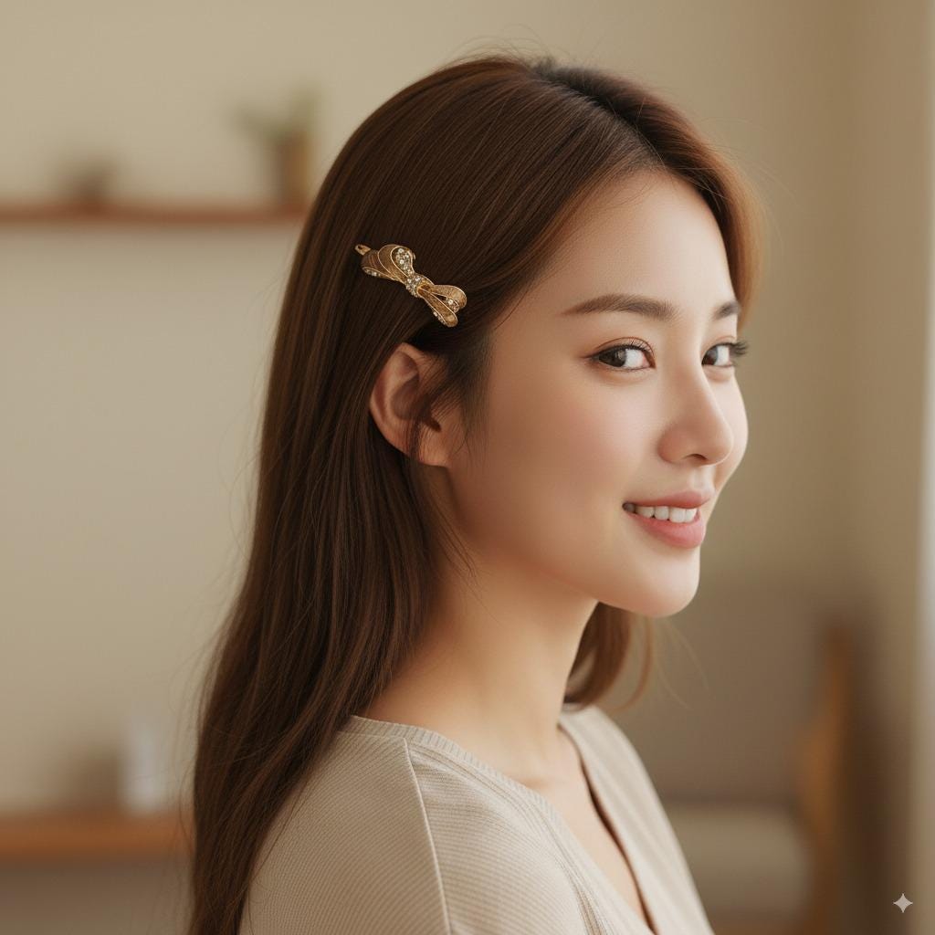 Raurence Cubic Flow Bobby Pin (1.8 Inch) / Luxurious French Hair Pin / Hair Accessory for Woman