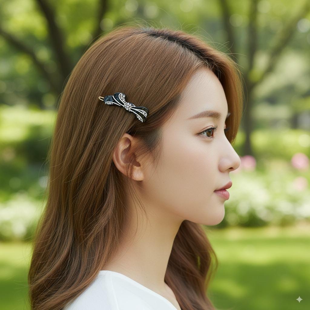 Raurence Cubic Flow Bobby Pin (1.8 Inch) / Luxurious French Hair Pin / Hair Accessory for Woman