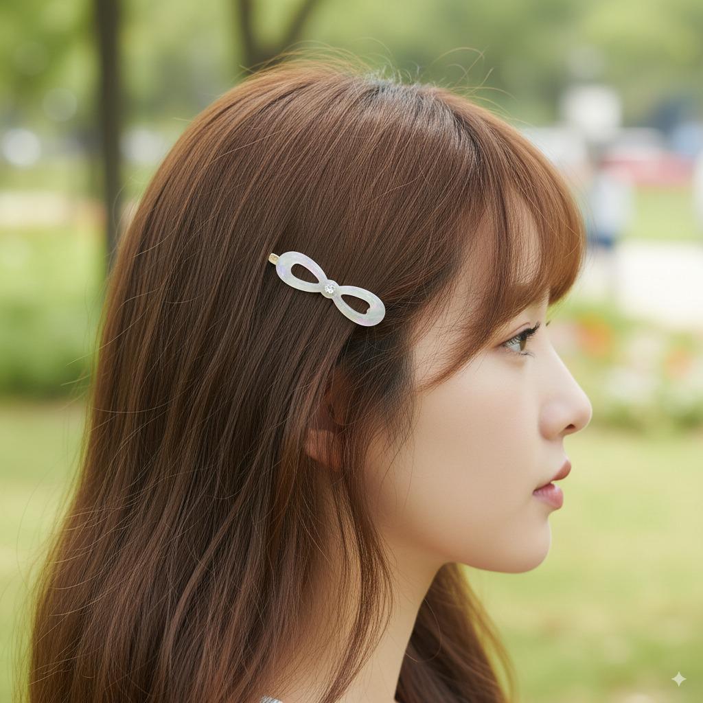 Leopard Marble Extra Mini Bobby Pin with Cubic (1.8 Inch) / Tortoise Marble French Hair Pin Clip / Hair Accessory for Woman / Bow Barrette