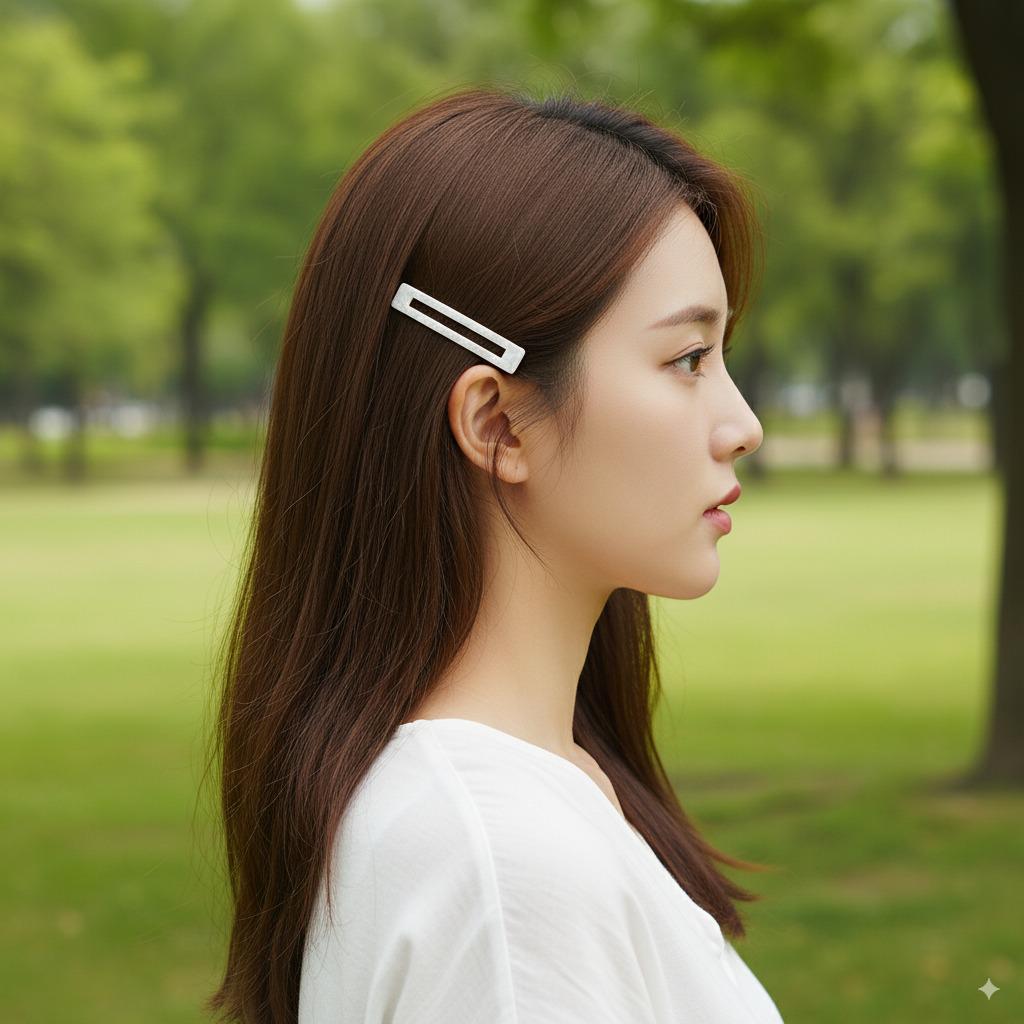 Leopard Aurora Long Square Frame Bobby Pin (2.6 Inch) / Tortoise Marble French Hair Pin Clip / Bow Barrette for Thin Hair