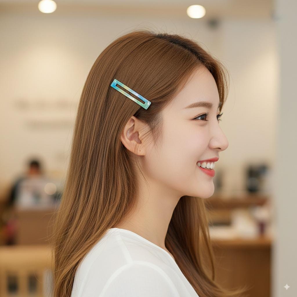 Leopard Aurora Long Square Frame Bobby Pin (2.6 Inch) / Tortoise Marble French Hair Pin Clip / Bow Barrette for Thin Hair