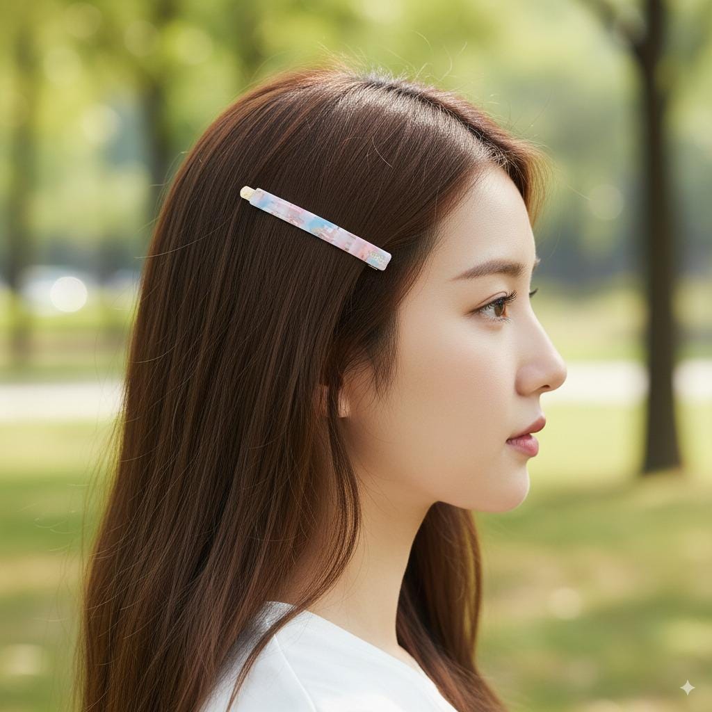 Leopard Pure Color Bobby Pin (2.4 Inch) / Simple Tortoise Shell French Hair Pin / Hair Accessory for Woman / Snap Clip for Girls