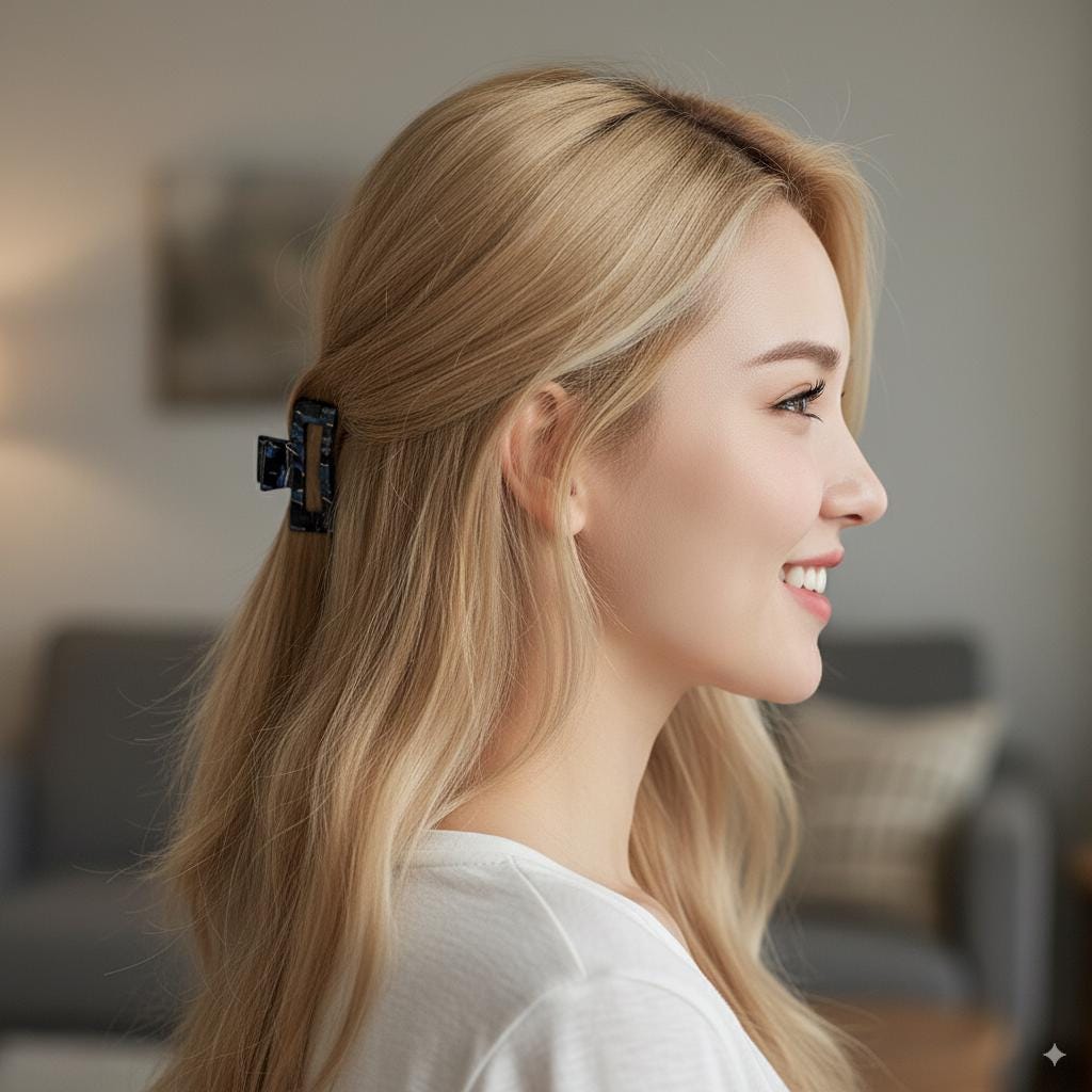 Square Mini Hair Clips / Cute Tortoise Shell French Hair Pin / Hair Barrette for Woman / Hair Clip for Thick Hair