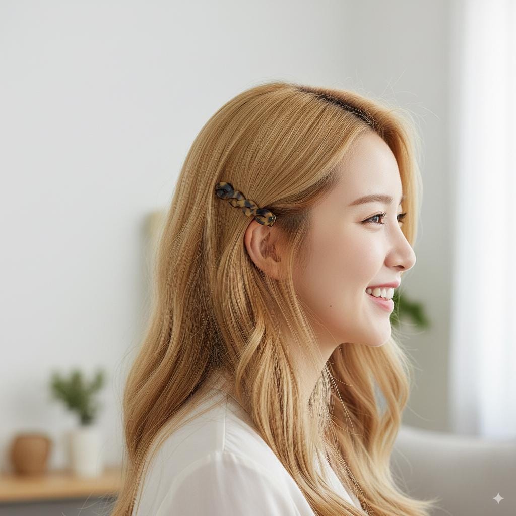 Marble Twist Mini Hair Clip (2.6 Inch) / Cute Cellulose French Hair Pin / Hair Accessory for Woman