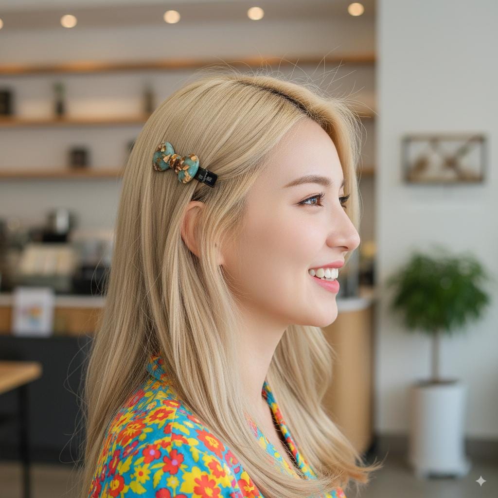 Cutting Bow Ribbon Mini Side Hair Claw Clip (2.6 Inch) / Vivid Color French Pin / Alligator Hair Clip for Woman