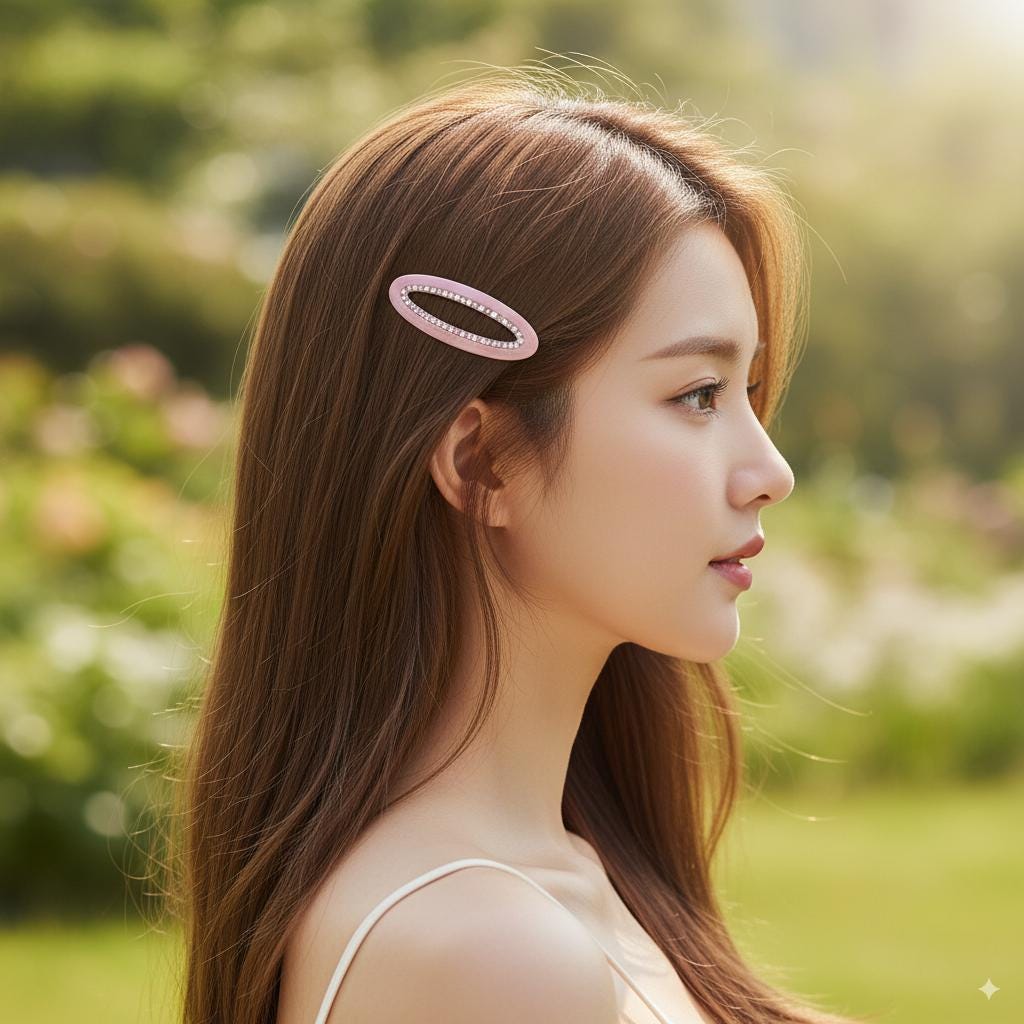 Gleam Loop Cubic Bobby Pin (2.2 Inch) / Tortoise Shell French Hair Pin Clip / Bow Barrette