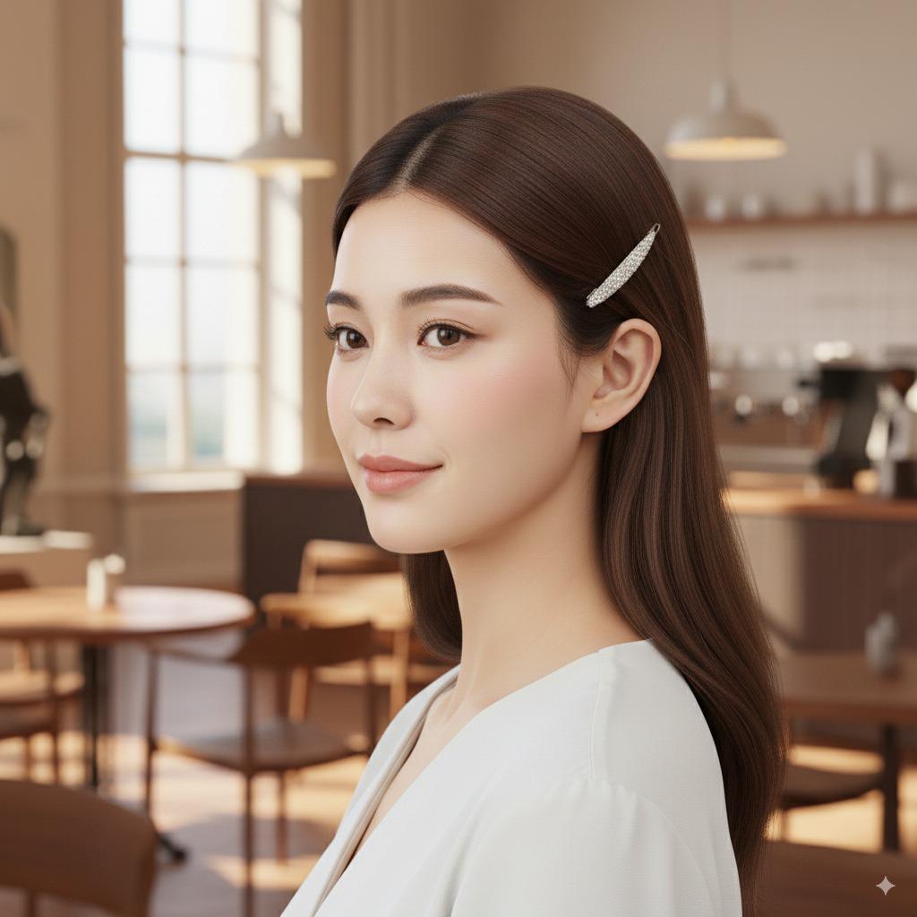 Tortoise Shell Black Cubic Bobby Pin (2.0 Inch) / Vintage French Hair Pin Clip / Hair Accessory for Woman / Snap Clip for Long Hair