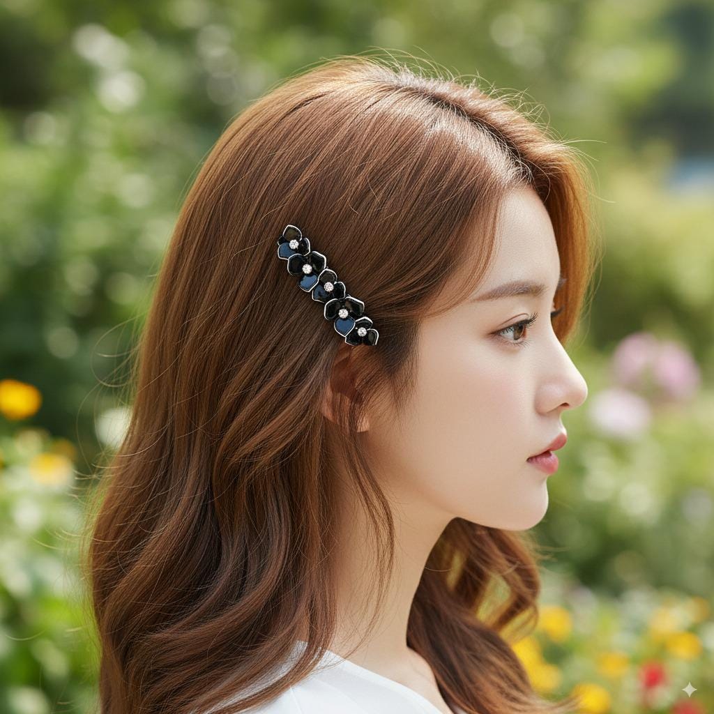 Pastel Color Flower Comb Pin with Cubic / Tortoise Shell Hair Pin / Hair Fork for Woman / Flower Hair Pin