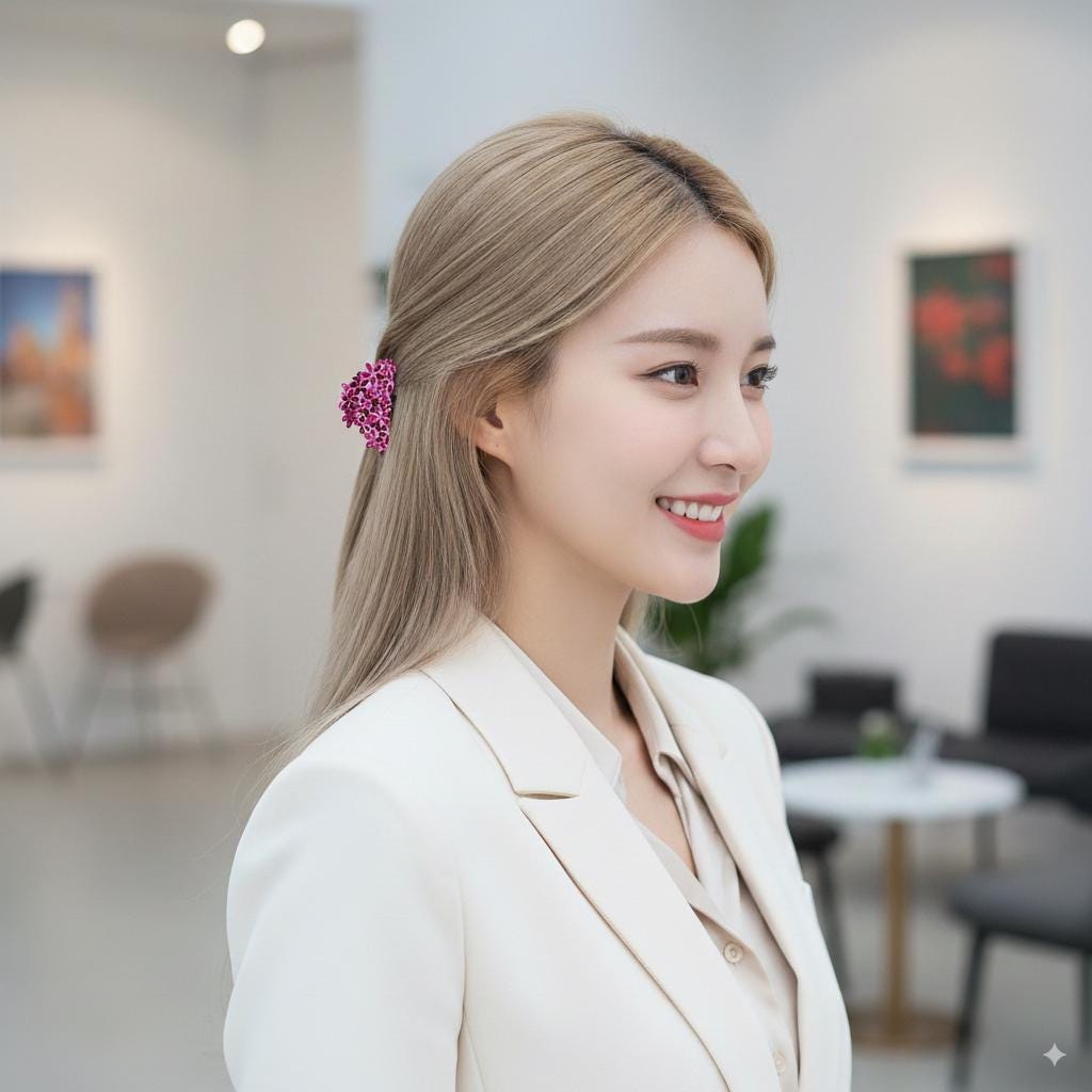 Pastel Glittering Blossom Small Hair Claw Clip (2.6 Inch) / Elegance French Hair Pin / Hair Barrette for Woman