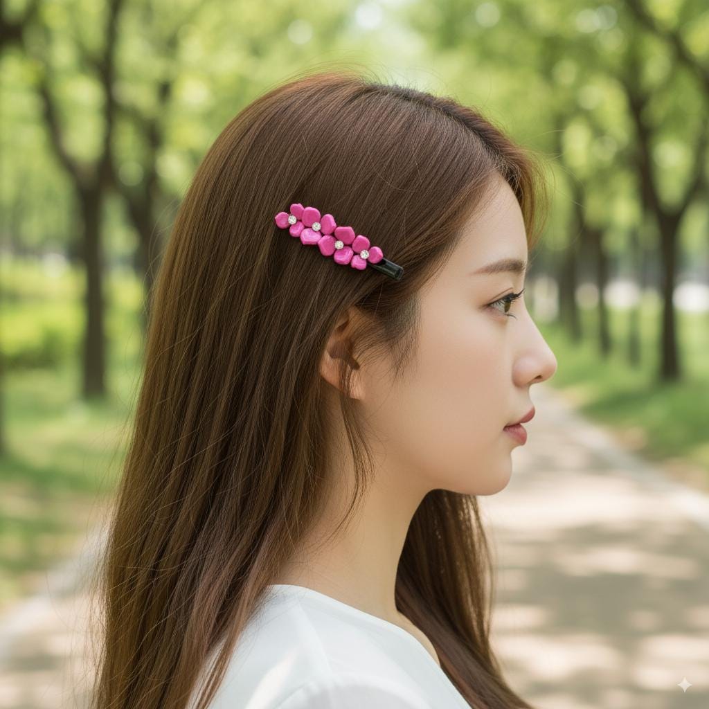 New Color Cubic Point Flower Mini Hair Claw Clip (2.8 Inch) / Vivid Color French Pin / Alligator Hair Clip for Woman