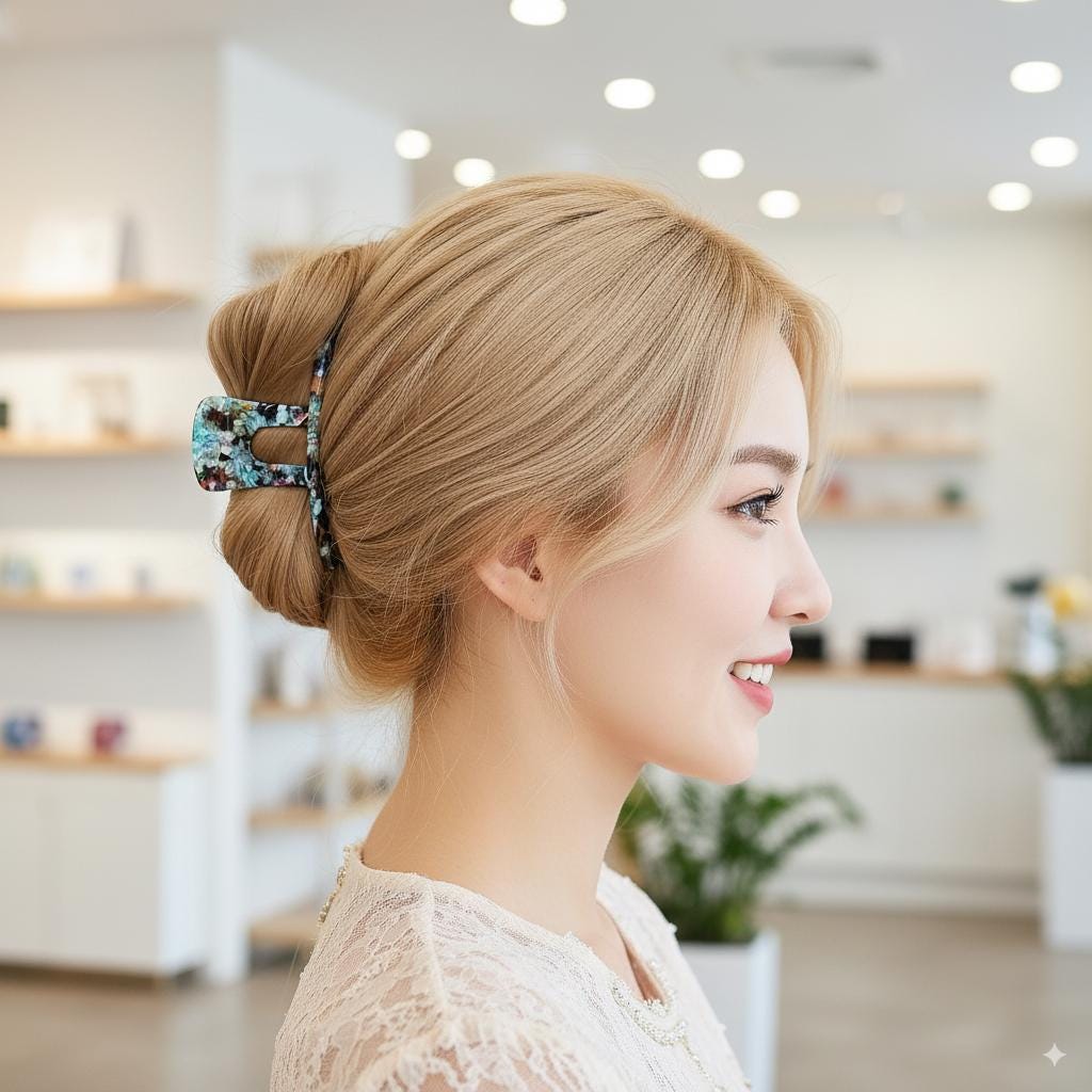 New Color Chelly Square Straight Half Updo Hair Claw (3.9 Inch) / Elegance French Hair Pin / Hair Barrette for Woman