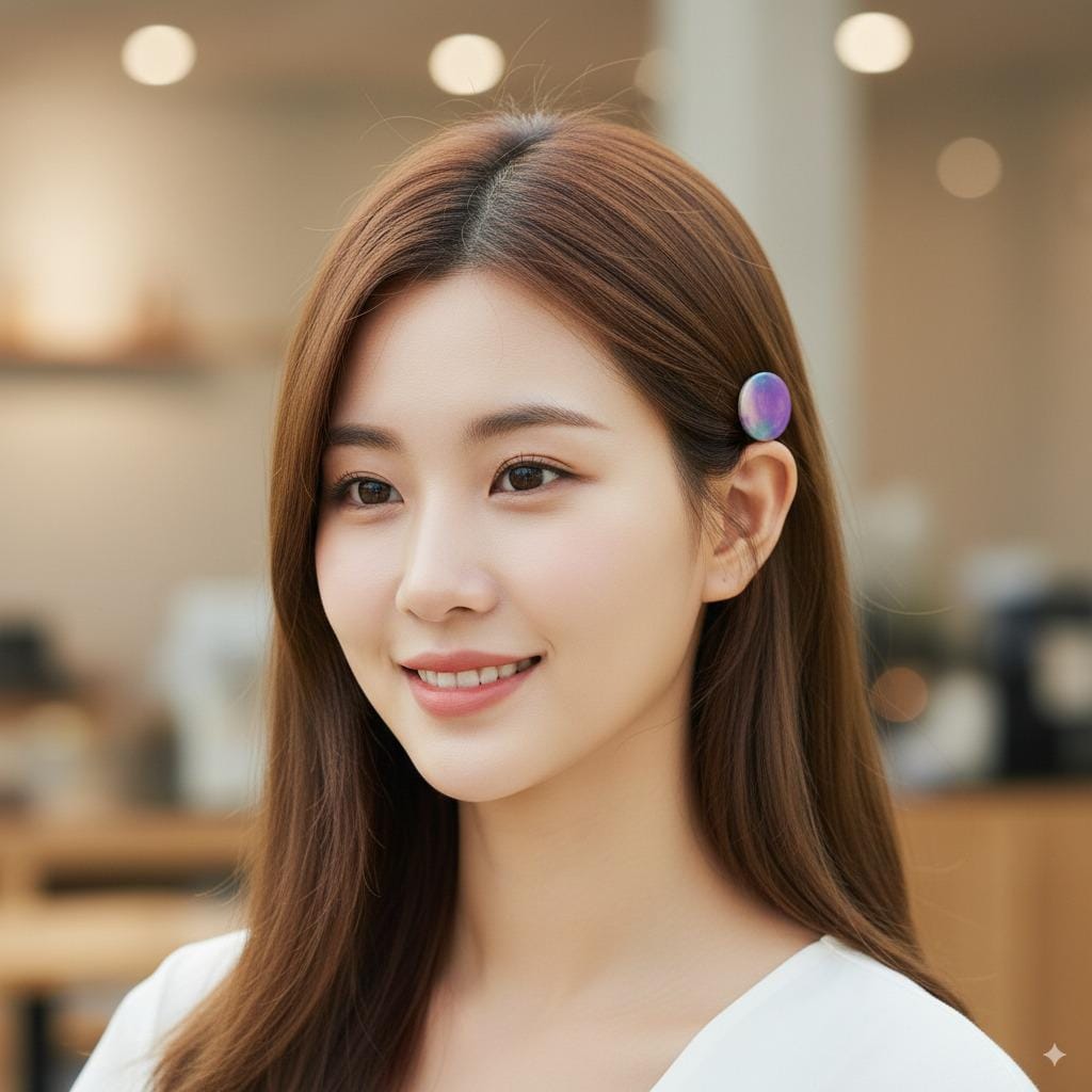 Modern Circle Mini Hair Clip Claw / Tortoise Shell Small French Pin / Hair Barrette for Woman