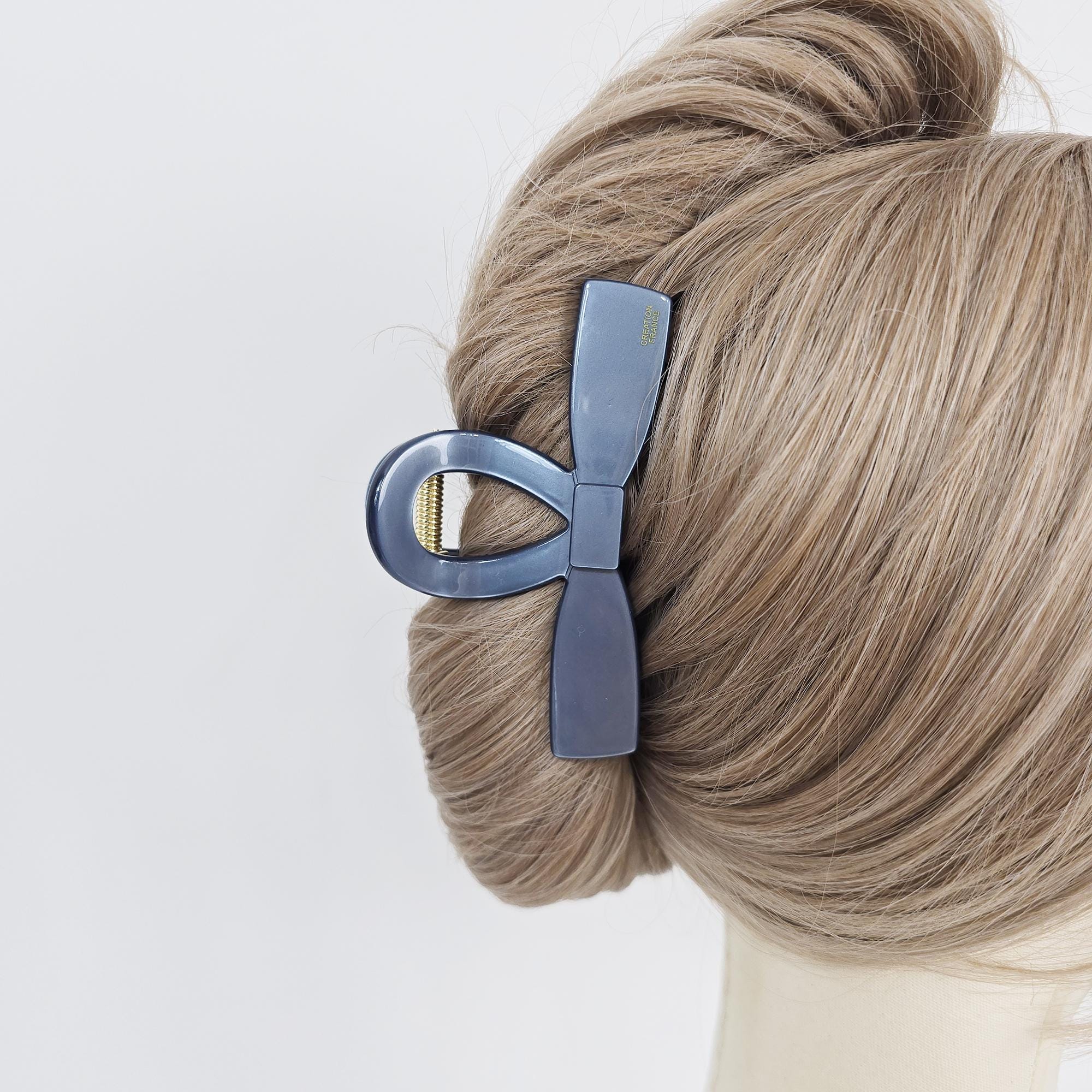 Bow Tie Straight Twist Updo Hair Claw Clip (4.1 Inch) / Elegance French Hair Pin / Hair Barrette for Woman