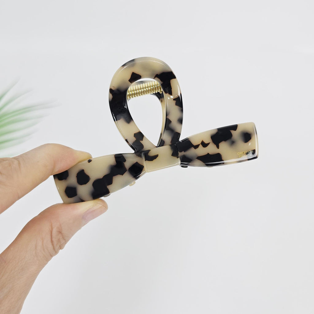 Bow Tie Straight Twist Updo Hair Claw Clip (4.1 Inch) / Elegance French Hair Pin / Hair Barrette for Woman