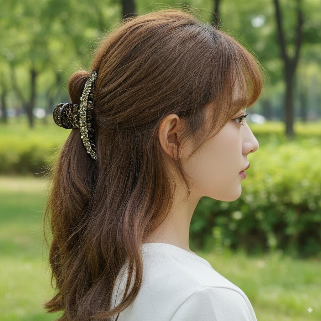 Tortoise Shell Leopard Elle Cubic Hair Claw Clip / Luxurious Cellulose French Hair Pin / Hair Accessory for Woman / Large Hair Clip