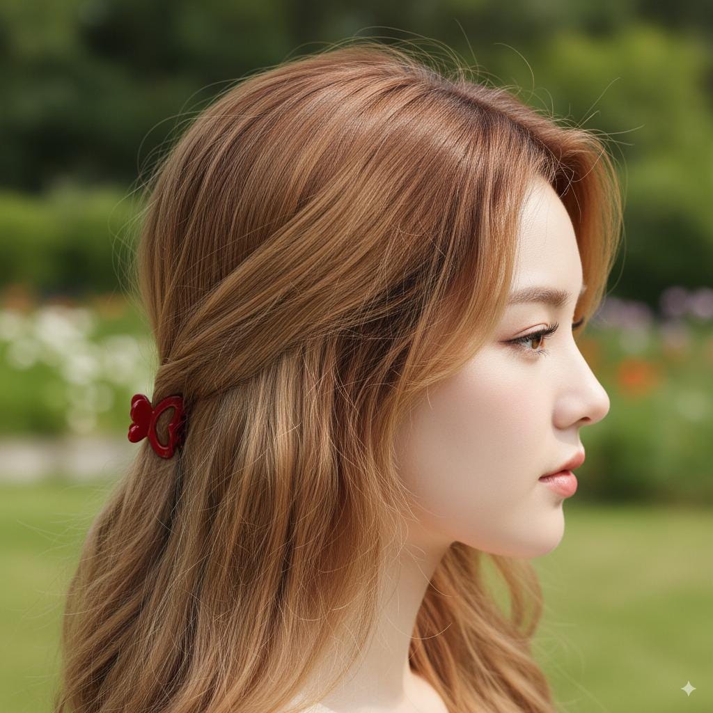 Heart Mini Butterfly Hair Claw Clip (1.4 Inch) / Cute Tortoise Shell French Hair Pin / Small Hair Clips