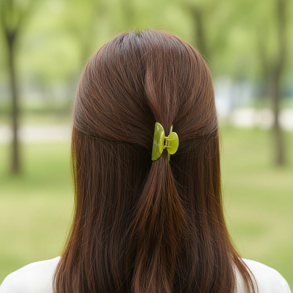 Pure Color Half Moon Mini Hair Clips / Marble Small French Hair Pin / Hair Barrette for Woman / Hair Claw Clip for Girls