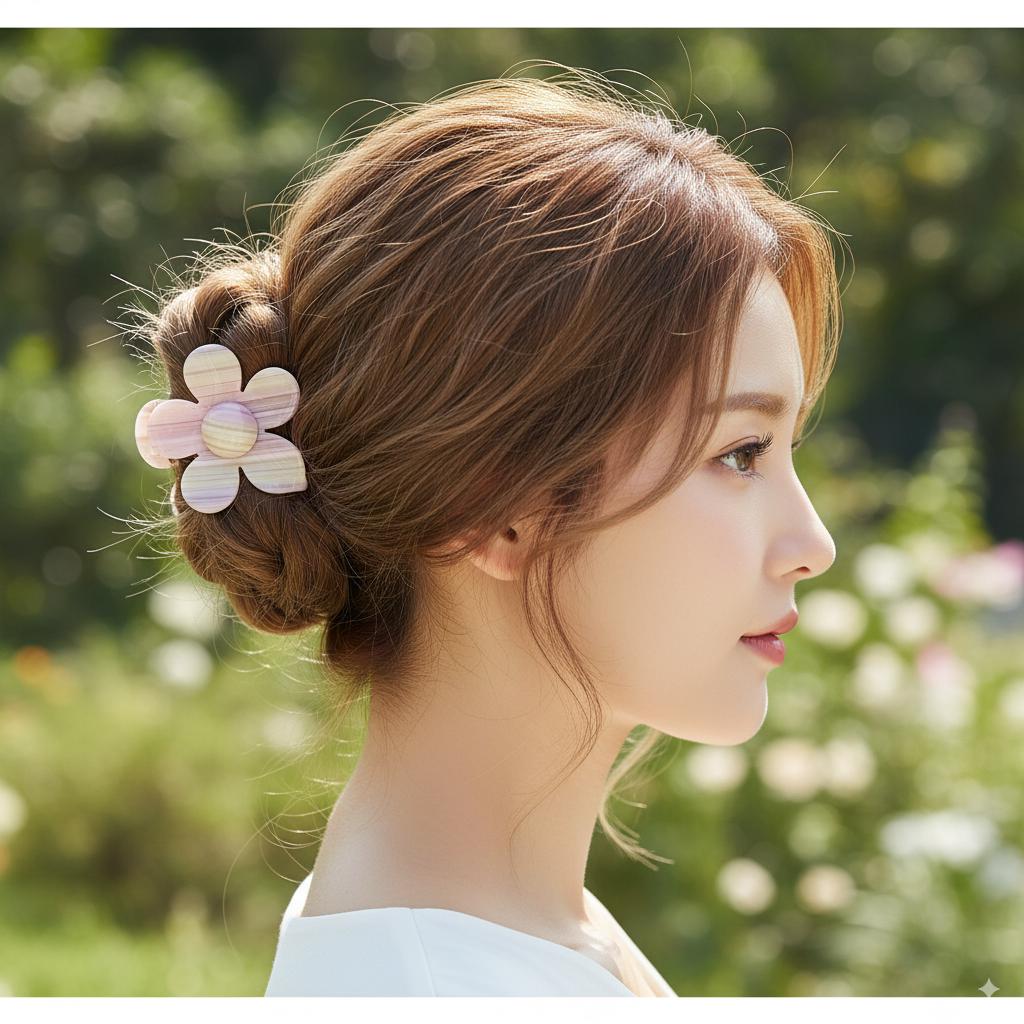 Big Flower Updo Hair Claw Clip (2.8 Inch) / Tortoise Shell French Hair Claw / Hair Barrette for Woman