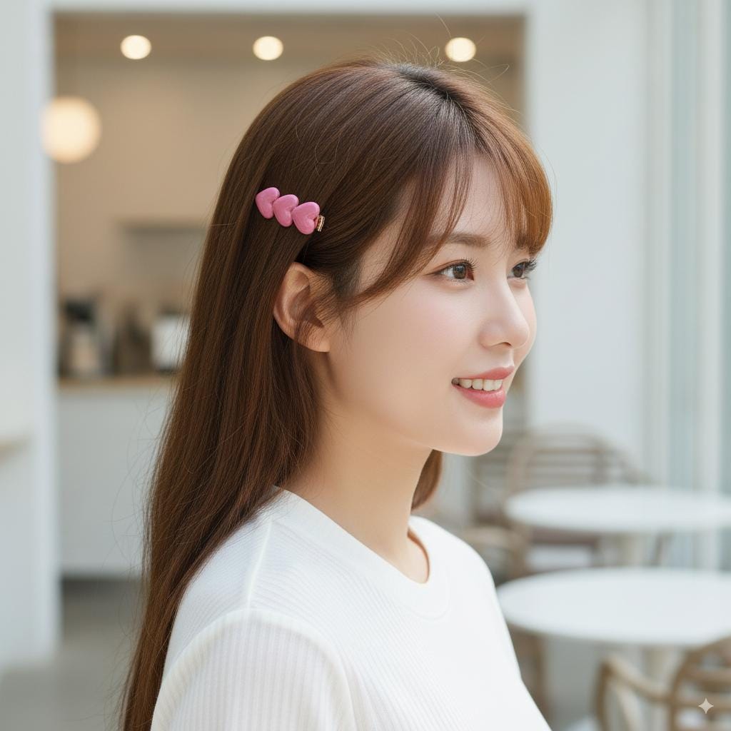 Three Hearts Clip Mini Claw Clip (2.0 Inch) / Cute Tortoise Shell French Hair Pin / Small Hair Clips