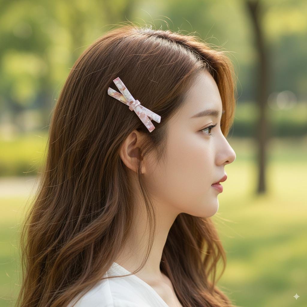 Tortoise Shell Simple Ribbon Alligator Hair Clip (2.8 Inch) / Leopard French Hair Pin / Hair Barrette for Woman