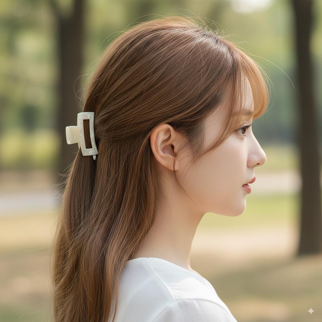 Square Mini Hair Clips / Cute Tortoise Shell French Hair Pin / Hair Barrette for Woman / Hair Clip for Thick Hair