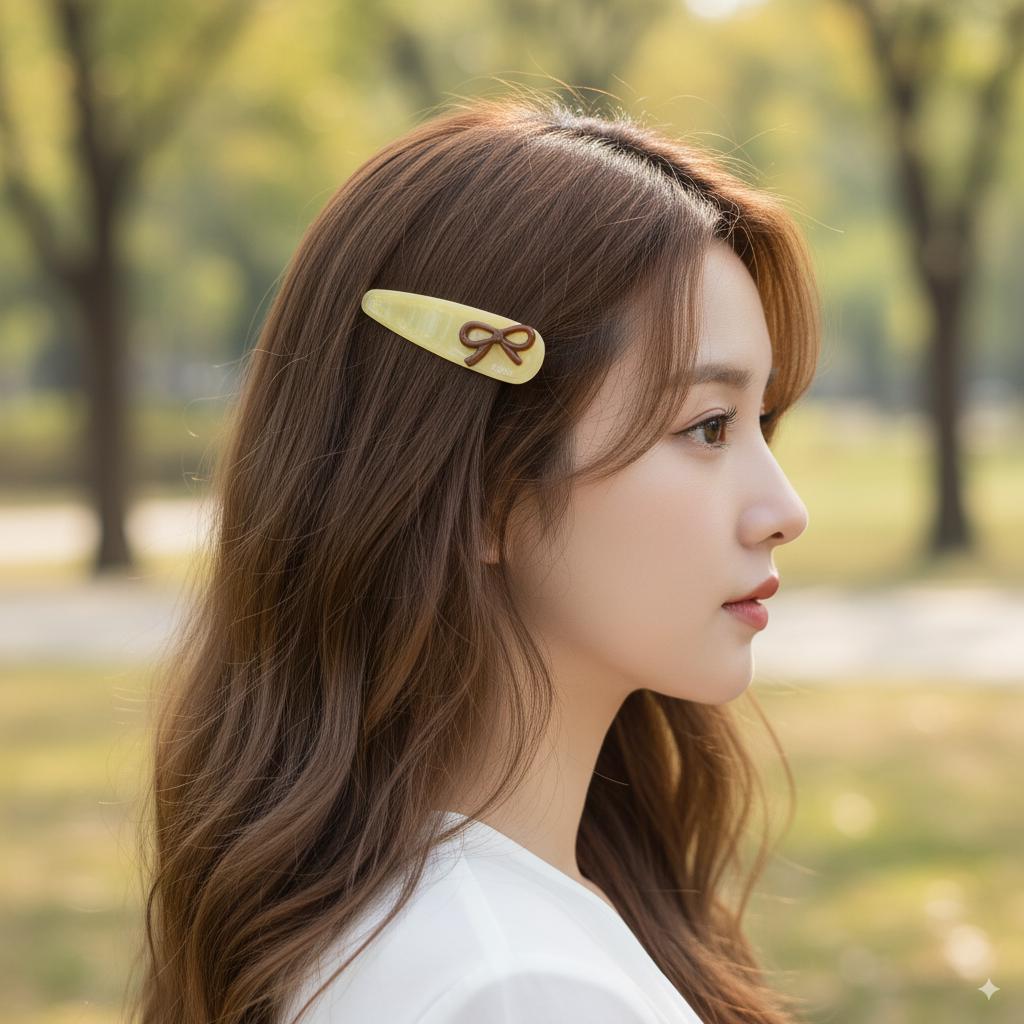 Mini Ribbon Point Triangle Barrette Bobby Pin (3.0 Inch) / French Hairgrip Barrette / French Hair Pin / Tic Tac Hair Clip Pin