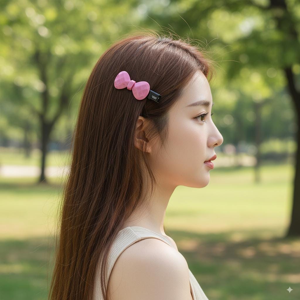 Cutting Bow Ribbon Mini Side Hair Claw Clip (2.6 Inch) / Vivid Color French Pin / Alligator Hair Clip for Woman