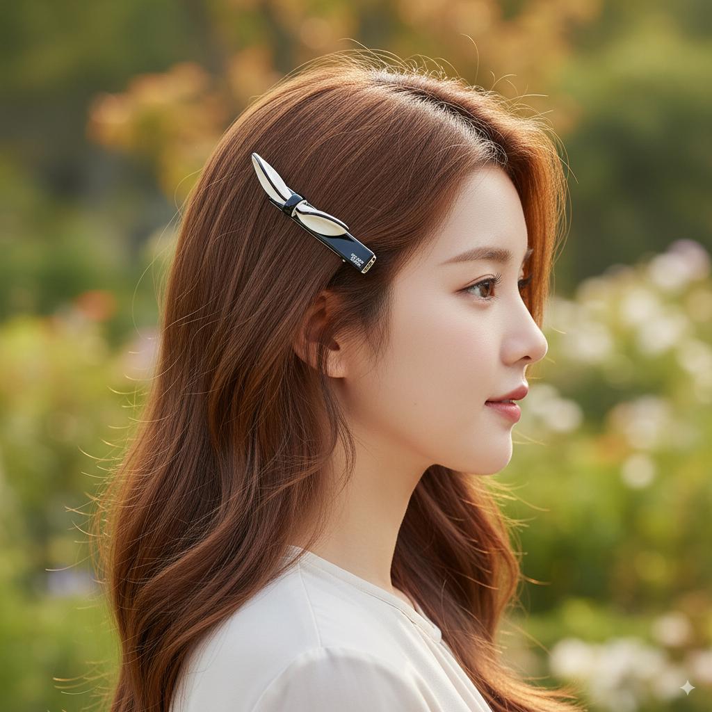 Lip Bow Mini Hair Claw Clip (3.1 Inch) / Tortoise Shell Frech Pin / Alligator Hair Clip for Woman