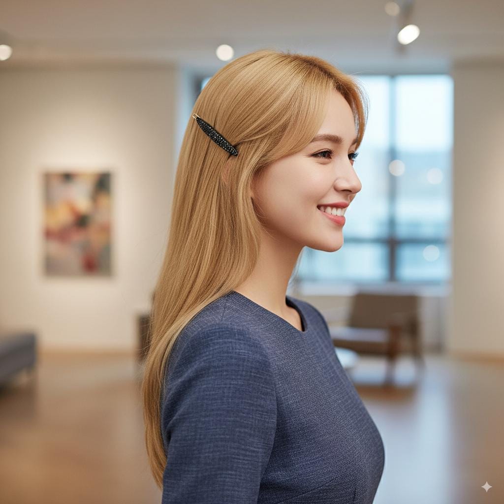 Tortoise Shell Black Oval Long Bobby Pin with Cubic (3.0 Inch) / Vintage French Hair Pin / Hair Accessory for Woman / Bow Barrette