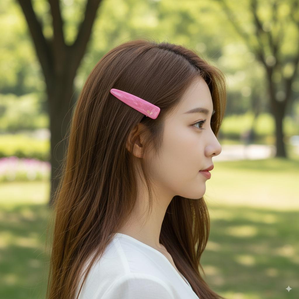 Long Slim Triangle Barrette Hair Claw Clip (3.0 Inch) / Vivid Color French Pin / Alligator Hair Clip for Woman