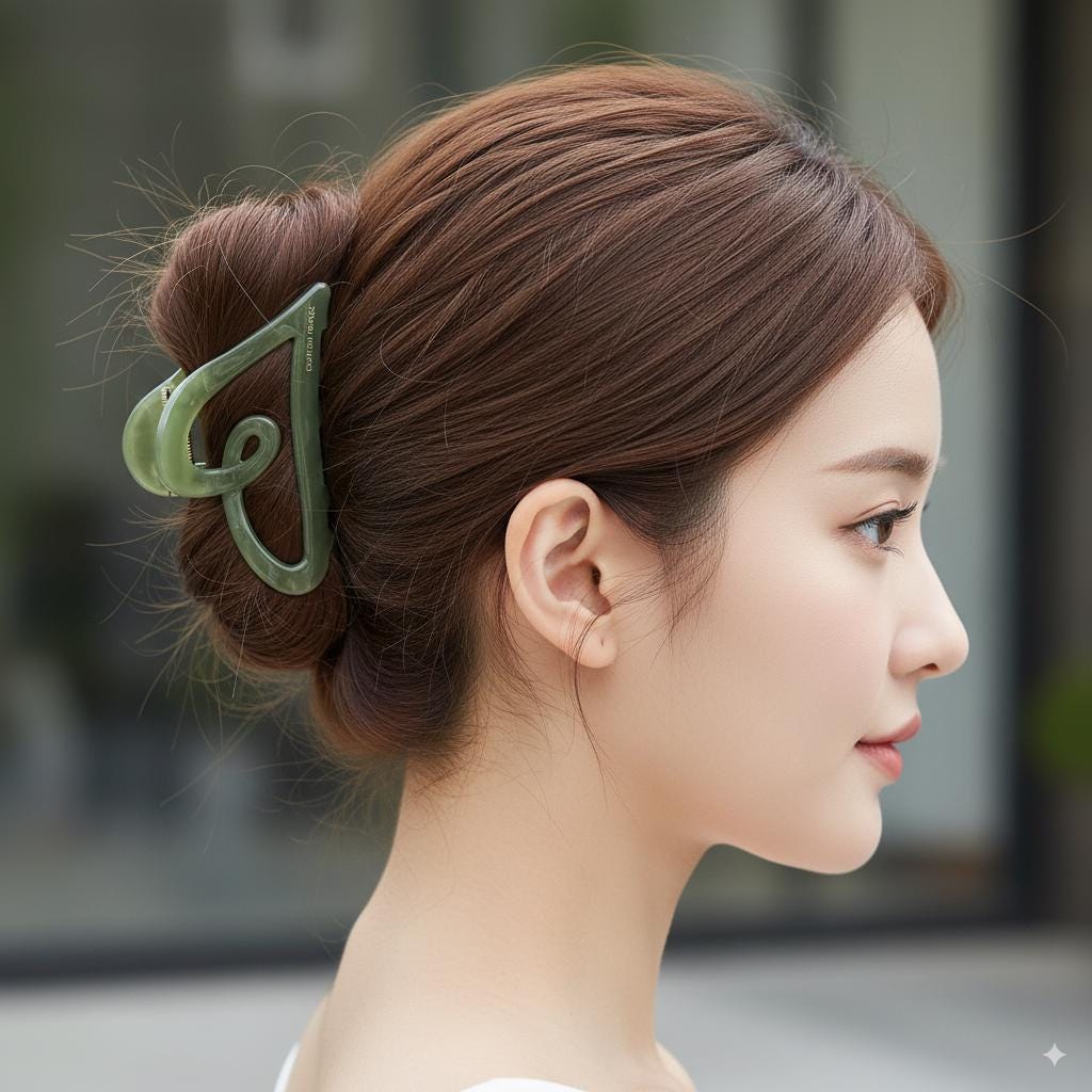 Sweet Heart Half-Up Hair Claw Clip (3.5 Inch) / Elegance French Hair Pin / Hair Barrette for Woman