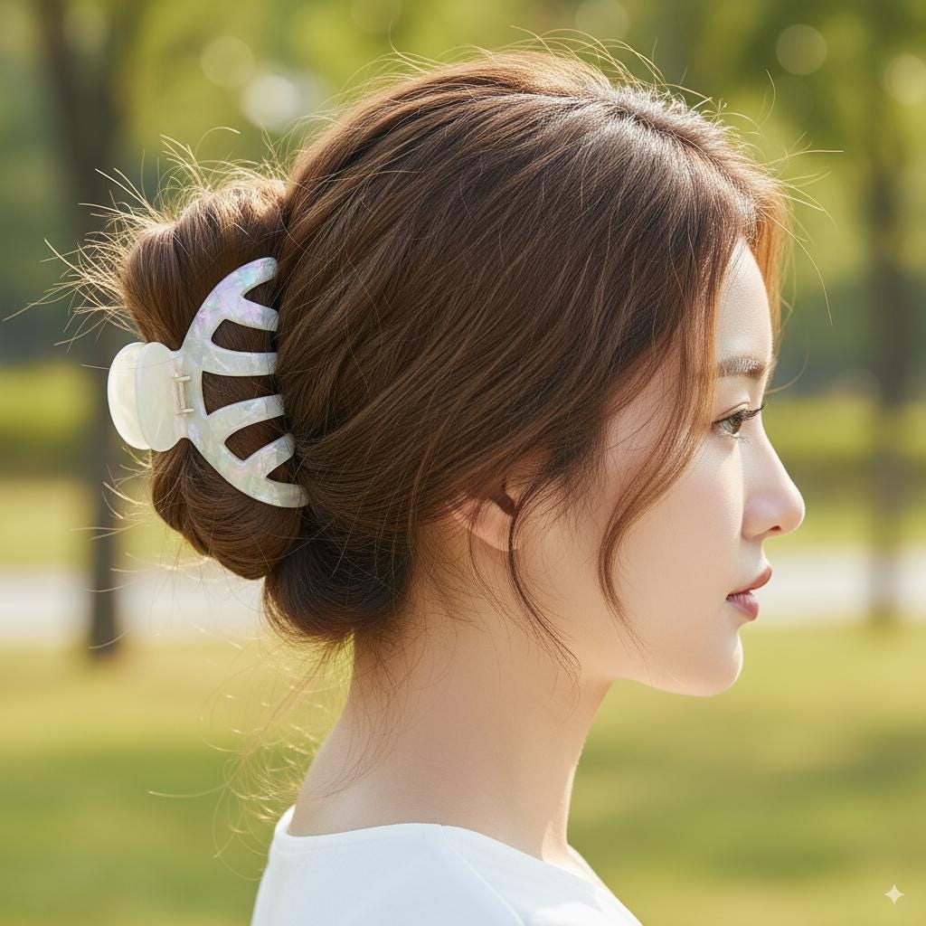 Luxurious Half-Moon Bridge Updo Hair Claw (4.1 Inch) / Elegance French Hair Pin / Hair Barrette for Woman