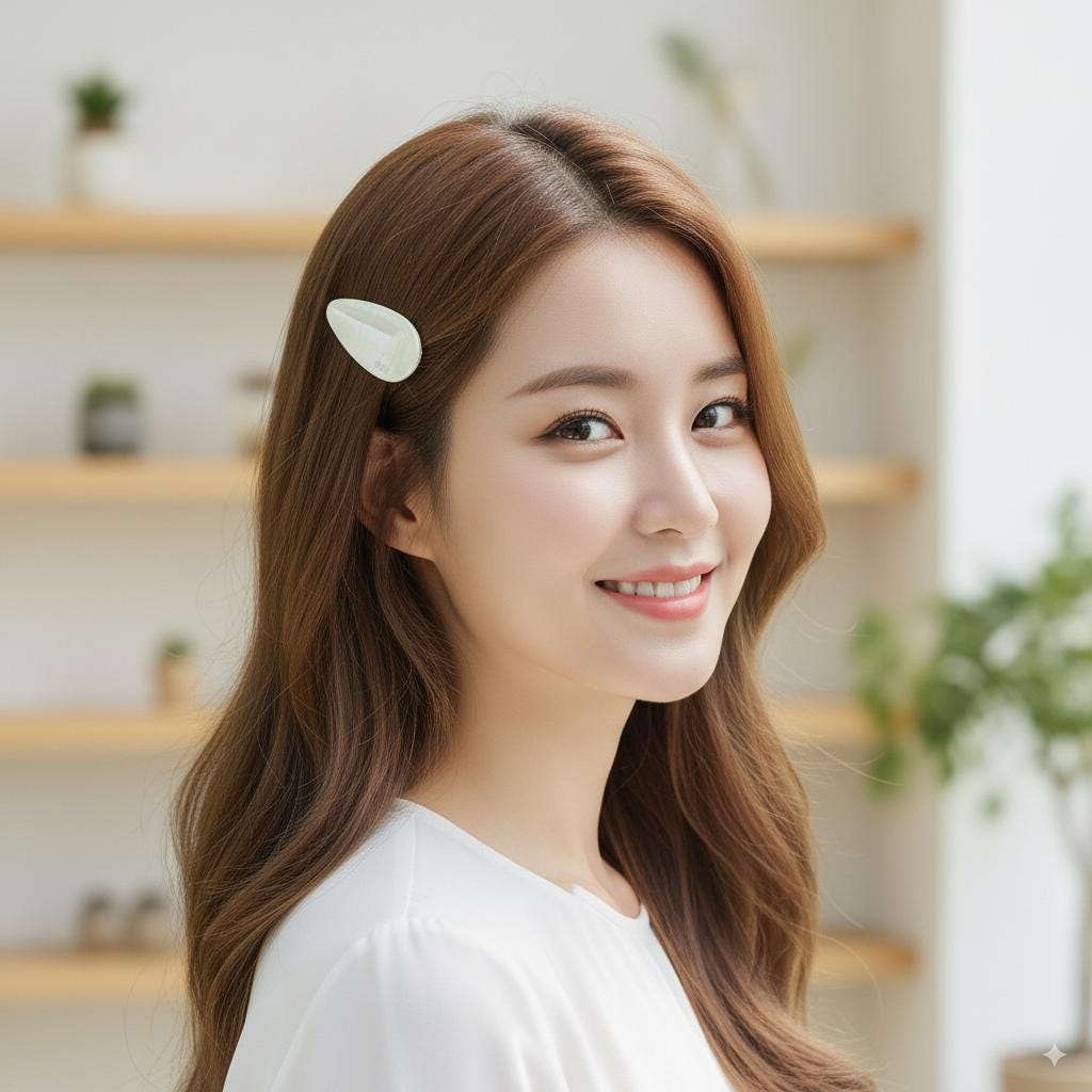 Simple Flat Round Triangle Hair Clip (2.2 Inch) / Tortoise Marble Hairgrip Barrette / French Hair Pin / Tic Tac Hair Clip Pin