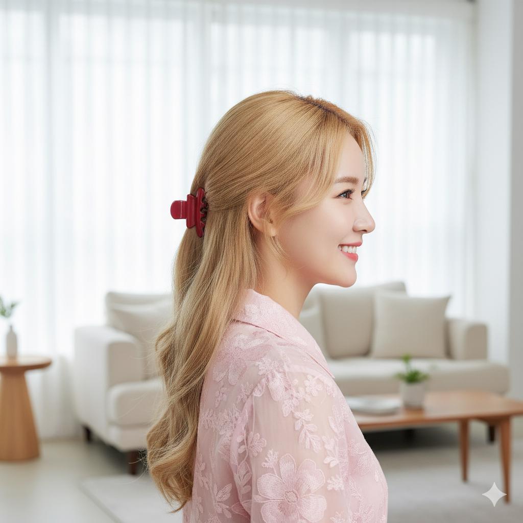 Leopard Ring Bell Small Hair Claw Clip (2.4 Inch) / Tortoise Shell French Hair Pin / Mini Hair Clips / Korean Fashion