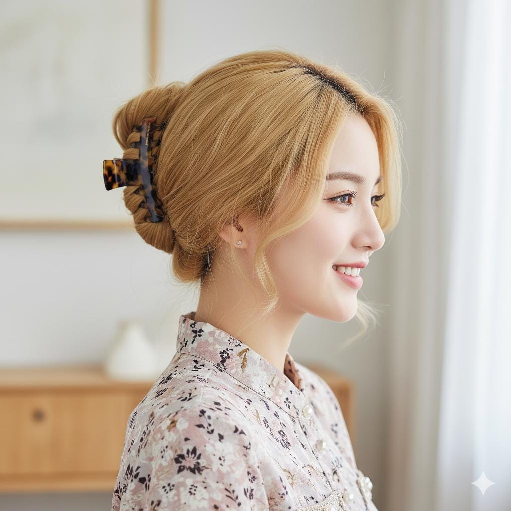 Tortoise Shell Spike Large Hair Claw Clip (3.5 Inch) / Leopard French Hair Pin / Hair Barrette for Woman