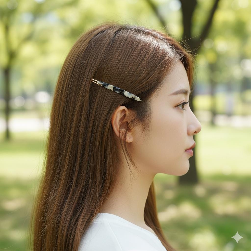 Raurence Oval Slim Long Bobby Pin (2.2 Inch) / Luxurious French Hair Pin / Hair Accessory for Woman / Snap Pin for Thin Hair