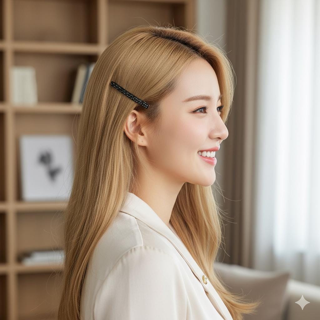 Leopard Black Cubic Mini Bobby Pin with Cubic (2.0 Inch) / Luxurious Small French Hair Pin / Hair Accessory for Woman