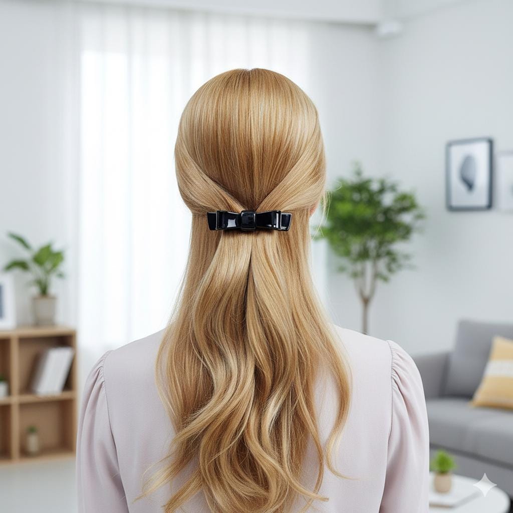 Vivid Color Bow Tie Hair Barrette (3.5 Inch) / Fashionable French Hair Pin / Hair Accessory for Woman / Automatic Hair Clip