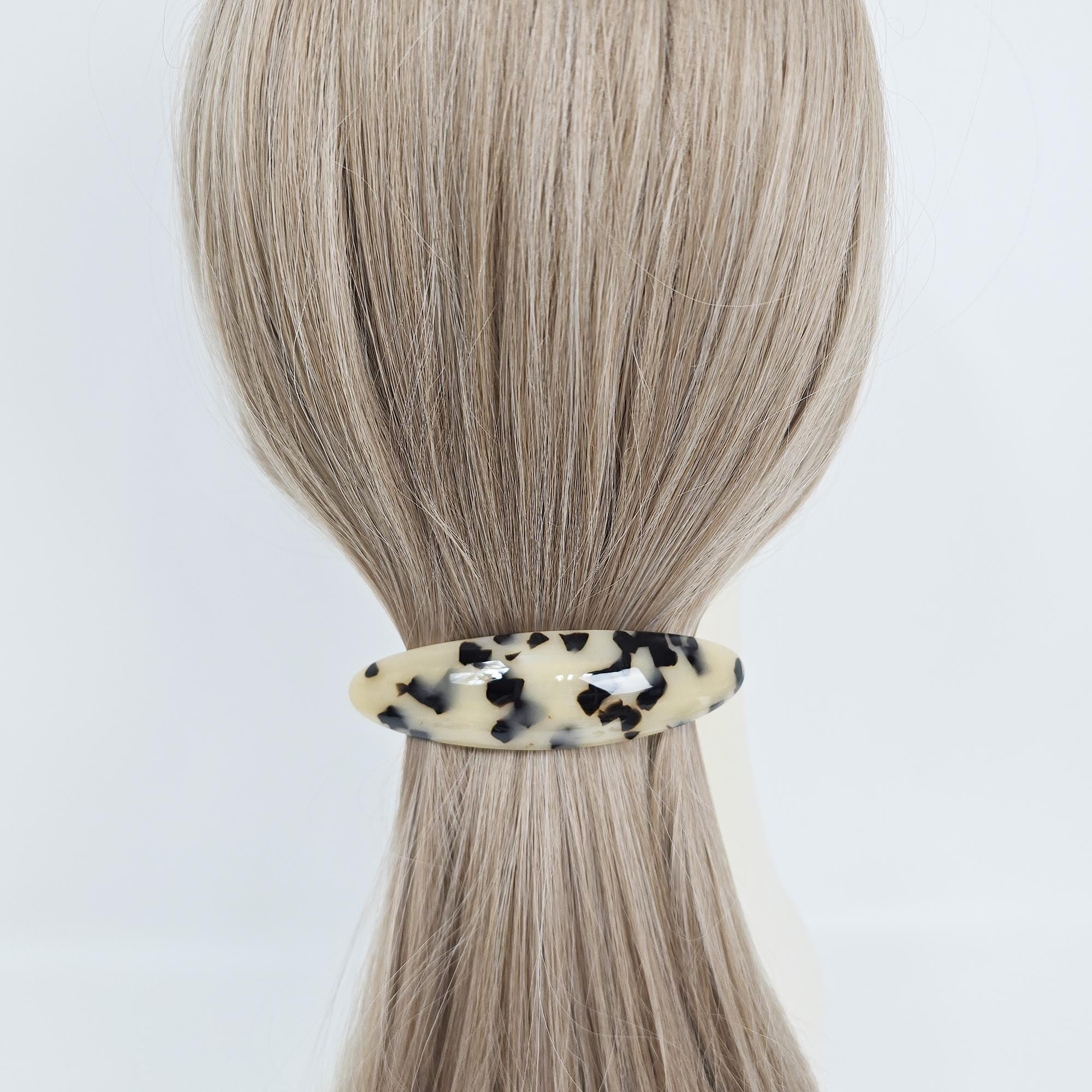 Round Oval Curve Half Updo Barrette (3.7 Inch) / Elegance French Hair Pin / Automatic Hair Clip