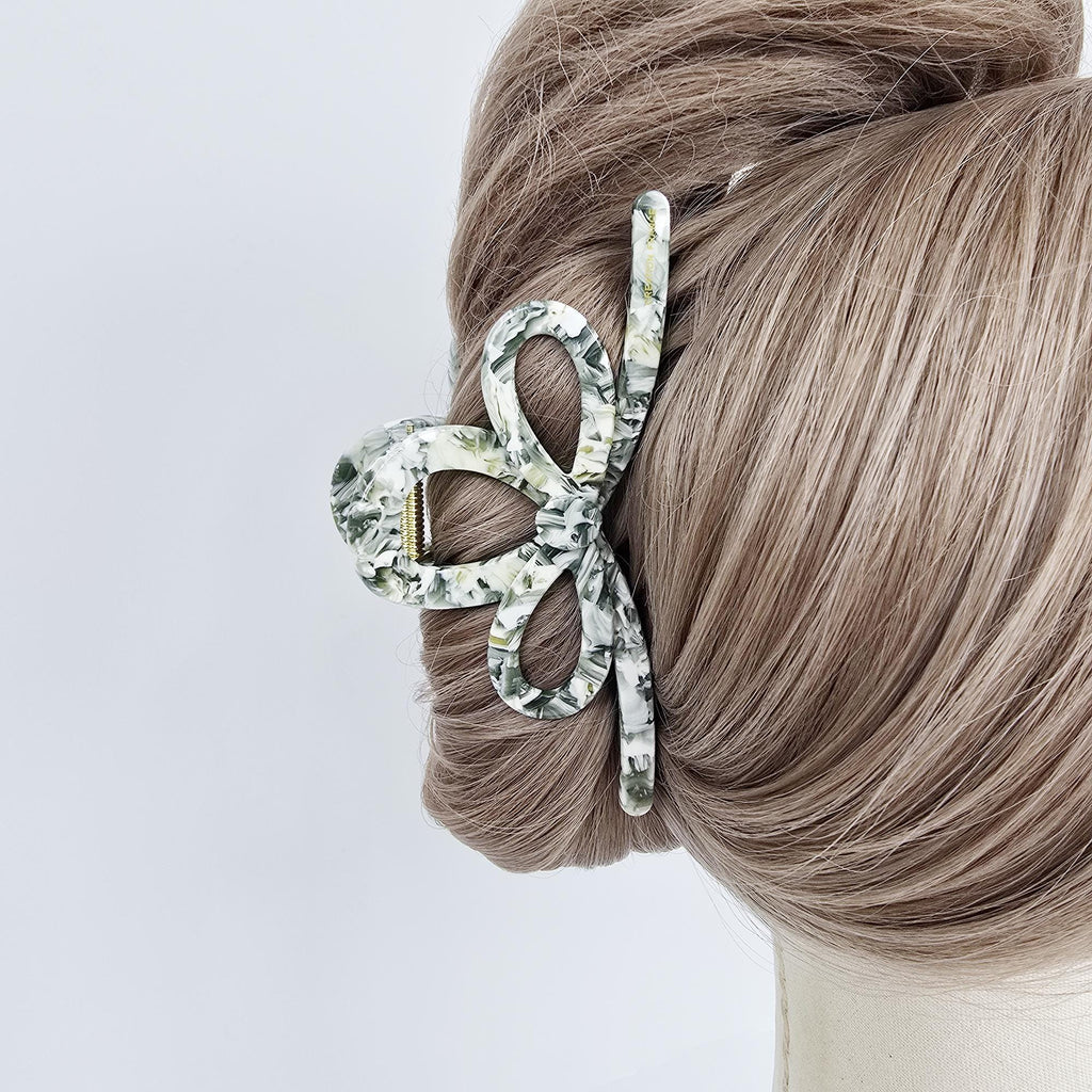 Romance Ribbon Twist Updo Hair Claw Clip (5.1 Inch) / Elegance French Hair Pin / Hair Barrette for Woman